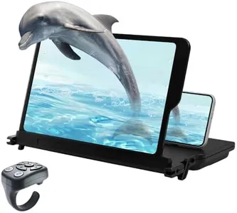 Screen Magnifier Version, 2026 New 3D HD Mobile Phone Magnifier Projector Screen with Fingertip Bluetooth Remote, Portable Foldable Phone Screen Amplifier Screen Enlarger for Movies Videos (1)