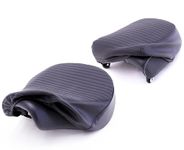 Royal Enfield Kxa00134 Black Pleated Seat Covers for Meteor 350 (Large) | Motor Bike | Black | Vinyl