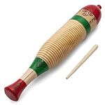 TIGER GUI7-NT Wooden Fish Guiro with Wooden Scraper/Beater - School Percussion Instrument