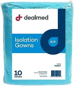 Dealmed Blue Isolation Gown – Disposable Medical Gowns, Latex-Free, Perfect for Hospitals, Medical Facilities, and Physicians’ Offices (Pack of 10)