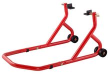 BIKETEK REAR PADDOCK STAND SERIES 3, RED WITH CUP ADAPTORS: LIFTS & STANDS