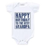 KNITROOT Family Special Newborn Baby White Color Half Sleeve Unisex Romper, Sleepsuit, Body Suit, Envelope Neck, Happy Birthday To The Best Grandpa, 0-3 Months, Infant Cloths for Boys & Girls