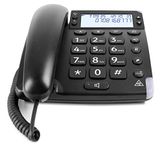 Doro Magna 4000 Landline Phone - Corded House Phone - Ideal for Seniors - Audio Boost Button and Display - 2 One-Touch Memories - Speakerphone - Black Phone - Visual Ring Indicator - No Answerphone