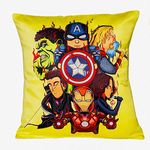 Monk Matters Avengers Lego Style Printed Cushion Cover Size 12x12 Inches/30x30cms Micro Satin Fabric (Multicolor)