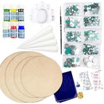 Qroof Lippan Art Material Diy Kit, A Kit With Lippan Mirror Mould It Clay Cone Ceramic Mdf Coasters Acrylic Paint Material Art And Craft Kit, Multicolor