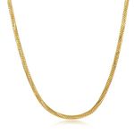 The Bling Factory 1.5mm-2mm 14k Gold Plated Round Diamond-Cut Snake Chain Necklace or Bracelet 7-30" Made in USA, 24 inches, Brass, No Gemstone