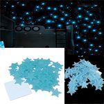 Something4u 100 pcs Galaxy of Stars Radium Glow in The Dark Wall Sticker (3x3cm)