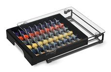 EVERIE Tempered Glass Top Holder Drawer Compatible with Nespresso Capsules Coffee Pods, Holds 54 Pods