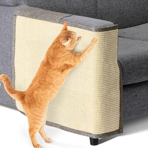 Navaris Tappeto Tiragraffi Gatti Divano - Tappetino Tiragraffi Poltrona Lato Destro - Tappeto Tira Graffi Protezione Bracciolo Divani 50x70cm - Beige