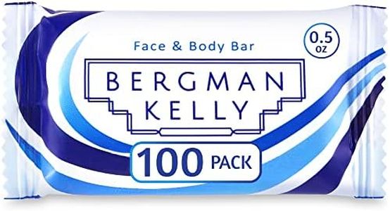 BERGMAN KELLY - Hotel Soap Bars - White Tea, 0.5 oz, 100 PK - Travel Size Luxury Bulk Amenities Bar Soap - Mini Individually Wrapped Rectangular Soap, Small Toiletries for Airbnb, Motel, Guest Bath