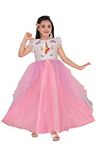 My Lil Princess Girls' Maxi Dress Pink Unicorn Ball Gown_26_6-7 Years