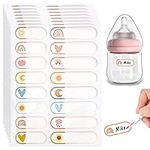 128pcs Baby Bottle Labels for Daycare, School Daycare Supplies Waterproof Name Labels Stickers for Kids Stuff, Personalized Daycare Labels Self-Laminating for Lunch Box, Clothing, Water Bottle