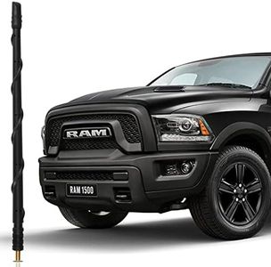 KSaAuto Antenna Accessories for Dodge Ram 1500 2500 3500 2009-2023, 13 Inch Flexible Rubber Ram Replacement Antenna, New Spiral Ram Truck Antenna, Dodge Ram Radio FM/AM Reception, KR-2 (Bevel Head)