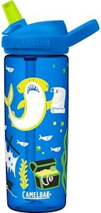 CamelBak Eddy+ 20oz Kids Water Bottle with Tritan Renew – Straw Top, Leak-Proof When Closed, Treasure Hunt Shark