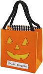 Mud Pie Children's Halloween LED Light Up Treat-or-Treat Candy Bag, Pumpkin, 7 1/2" x 7"