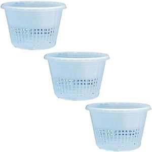 SHOPMEFAST Garden Plastic Hydroponics Orchid Pots, Plastic Plant Containers Set (8.75 inches, Natural) (Clear - Set of 3)