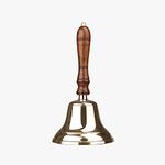 ACL Traditional Wooden Handle Brass Bell | Last Order Bell With Metal Clapper | Ideal for Hotel, Reception, Dinner, Library, Pub, School | Classic Chimes | 9 x 22 cm