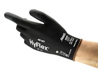 Ansell HyFlex 48-101 Thin Work Gloves, Stretch Fit Nylon Liner with Flexible PU Coating, Lightweight Safety Gloves for Precision Handling, DIY and Mechanics, Black, Size S (12 Pairs)