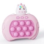PLIOPYIK Pop It Fast Push Game,Pop Bubble Game Handheld Fast Push Game Machine, Novelty pop It Fidget Toys for Kids Adults(Pink Unicorn)
