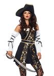Leg Avenue Women's Sea Buccaneer Costume, Black/Gold, Small