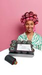 Kleravitex Hair Curlers Roller Set/Self Grip/Set of 96 Stackable Rollers / 8 Size Rollers From Extra Small to Extra Large / 12 Rollers per Size