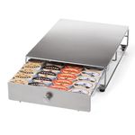 Starfrit Coffee Pod Capsule Drawer - Holds up to 24 Keurig K-Cup Pods - Under Brewer Storage Rolling Drawer - Silver