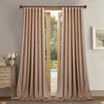 StangH Blush Beige Velvet Curtains for Nursery Girls Bedroom, Elegant Home Decor Privacy Light Dimming Window Drape Panels for Living Room / Study Room, W52 x L90, 2 Panels