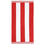 Superior Collection Luxurious Jacquard Cotton Beach Towels, Oversized, Red Cabana Stripes