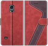 MOBESV Samsung Galaxy S5 Mini Case, Phone Case For Samsung Galaxy S5 Mini, Samsung Galaxy S5 Mini Phone Cover, Magnetic Flip Wallet Case for Samsung Galaxy S5 Mini Phone Case, Stylish Red