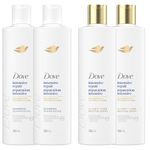 Dove Intensive Repair Shampoo & Conditioner for Damaged Hair, with Liquid Bio-Protein Care technology, 355 ML (2 Shampoo + 2 Conditioner)