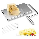 sinzau Cheese Slicer Stainless Steel Wire Cutter for Hard and Semi Hard Cheese Butter Sausage, 5 Wires Included