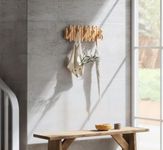 CORSICA DESIGNS | 5 Flip-Down Woooden Wall Hooks | Cloth Hangers, Bags, Keys, Umbrella & Towel Holder | Wall Art | Multifunctional Wall Utility (Natural_5 Pair)