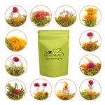 LWXLJMJZC－12pcs Individually Wrapped Blooming Tea，Jasmine Flowering Tea, Green Tea with Flowers－Gifts For Tea Lovers (12 Different Flavors)