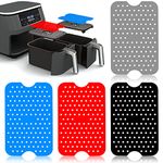 4 Pack Tower Air Fryer Accessories，SPOKKI 5.1 x7.87' Silicone Reusable Double Basket Air Fryer Liners Hot Pads for Multifunction Kitchen Accessories