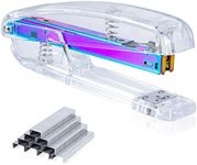 SEAKOS Acrylic Originality Stapler,Fashion Transparent Shape,Office and Home Student Stapler,Quality Spring,Durable Acrylic,Free 1000 26/6 Staples,(Multicolor)