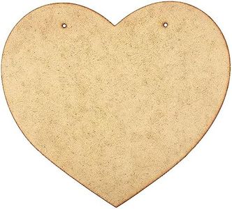Creative Deco 2 x Targhetta Cuore Legno MDF Decorativi | 220 x 200 mm | Angoli Arrotondati | Grande Forma Placche Segni Appendere | Perfetta per Decoupage Decorare Vernice Macchia