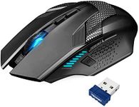 TECKNET Wireless Gaming Mouse 2.4G Optical USB Computer Mice, 8 Buttons, 4800DPI Nano Receiver for Win11, Win10, Win8, Win7, Windows XP, Vista, MAC