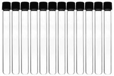 Eisco Labs Test Tube with Cap 16 X 150mm, Approx. (6" Height) Pack of 12