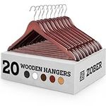 ZOBER Wooden Hangers - 20 Pack, Hea
