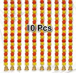 Abhaas 10 Pcs Handmade Artificial Marigold Flowers Garland for Decoration Door Toran Genda Phool for Diwali Wedding/Festivals with Bells (Yellow+Orange Marigold+Bells/ 10Pc), 152 Centimeters