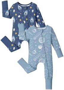 Yoofoss Rayon Made From Bamboo Baby Pajamas 2pcs Newborn Sleepers For Boy Girl Clothes, 24 Months Footed Pajamas Zipper Baby Pjs with Mitten