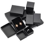 ZDNT 12 Pcs Jewellery Box Jewellery Gift Box Cardboard Jewellery Box Display Box Rectangle Gift Box Black Jewellery Boxes for Earrings,Necklaces,Bracelets and Rings