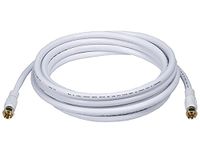 Monoprice 106315 10-Feet RG6 Quad Shield CL2 Coaxial Cable with F-Type Connector, White