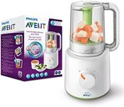 Philips Avent 2-in-1 Babynahrungszubereiter, Dampfgarer, Dampfgaren und Mixen, 800 ml Kapazität, inklusive Rezeptbuch, weiß (Modell SCF870/20)