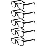 Kerecsen 5 Pack Reading Glasses for Men and Women Readers Spring Hinges Lightweight Eyeglasses (5 Black, 2.75, multiplier_x)