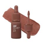 Peripera Ink the Velvet Lip Tint | High Pigment Color, Longwear, Weightless, Not Animal Tested, Gluten-Free, Paraben-Free | 0.14 fl oz (023 NUTTY NUDE)