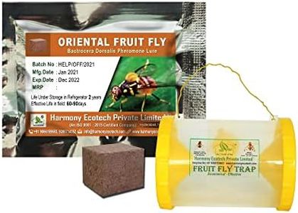 ACTIVE IPM Fruit Fly Trap + Bactrocera dorsalis Pheromone Lure (Combo Pack of 2 Sets) for Attracting, Trapping Oriental Fruit Fly Insect s in Mango, Guava, Citrus, Watermelon, Orange etc