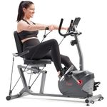 Sunny Health & Fitness Smart Indoor Recumbent Bike Trainer, Home Full Body Workout & Cardio Cycling Machine for Seniors, Free SunnyFit Bluetooth Connect, Optional Arm Exerciser Hand Cycle & Bands