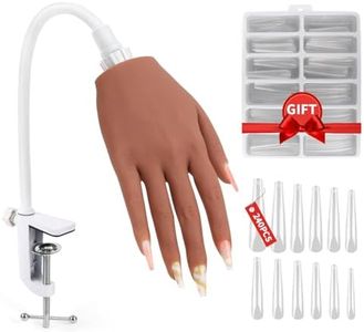 LIONVISON Practice Hand for Acrylic Nails, Silicone Nail Hand Practice, Flexible Fingers Fake Training Hand False Mannequin Hands for Nail Practice, Hand Model Kit for Nail Supplies Manicure Beginners