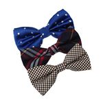 DBE0140 Quilt Designer Microfiber Bow ties Gift For Boy'S Day 3 Pack Bow Tie Set By Dan Smith